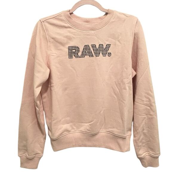 G-Star RAW Sherland Sweatshirt Small Pink Crewneck Logo Graphic NWT $110 - Picture 1 of 5
